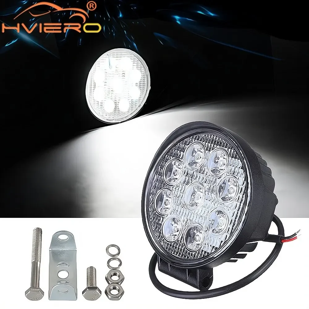 

27W 9LED Work Light Spot Flood Offroad Headlights Strobe Driving Truck Tractor SUV ATV PickUp Car Lighting 12V Auto Accessories