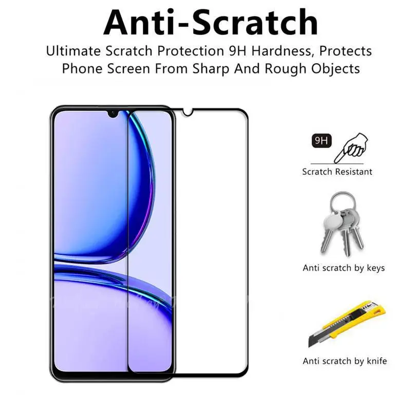 6 in 1 für Realme C53 Glas gehärtetes Glas Realme C53 Glas Voll abdeckung Displays chutz kamera Film Realme C53 Glas