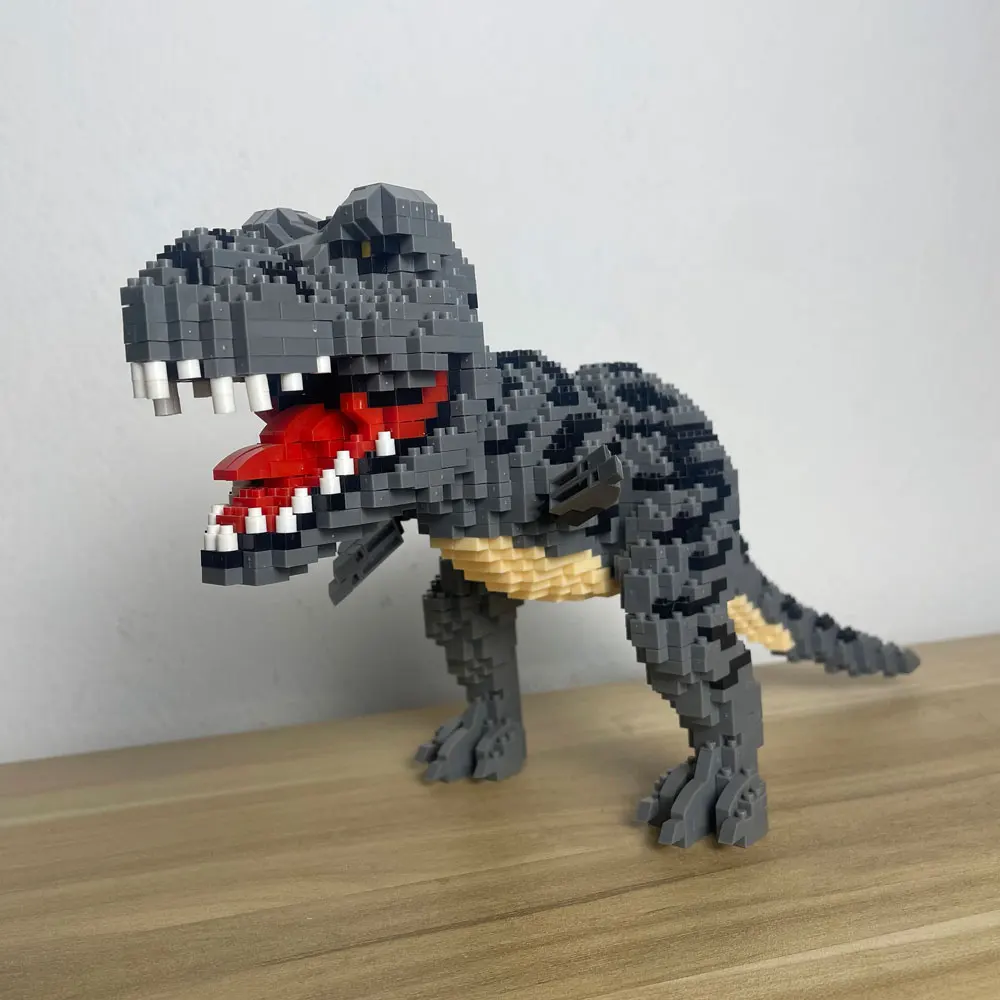 Dinosaur T-Rex/ Velociraptor Micro Building Blocks Models: Fun Puzzle Toy, Perfect Unique Gift,Desktop Decor for Kids