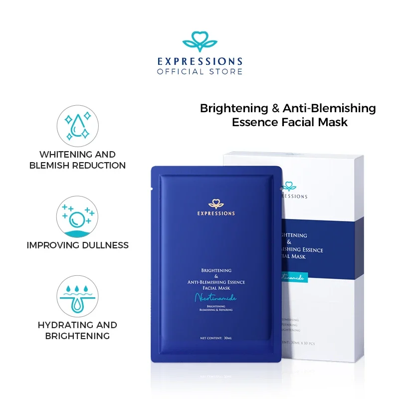 

EXPRESSIONS BRIGHTENING & ANTI-BLEMISHING ESSENCE FACIAL MASK CRYSTAL CLEAR AND RADIANT, HYDRATED AND PLUMP