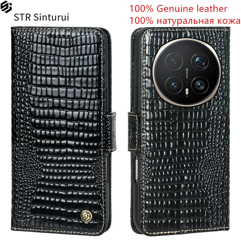 

STR Genuine leather lizard grain card Slot Wallet Cover For Magic8 Magic7 Magic6 Magic5 Magic4 Pro Lite shockproof phone Case