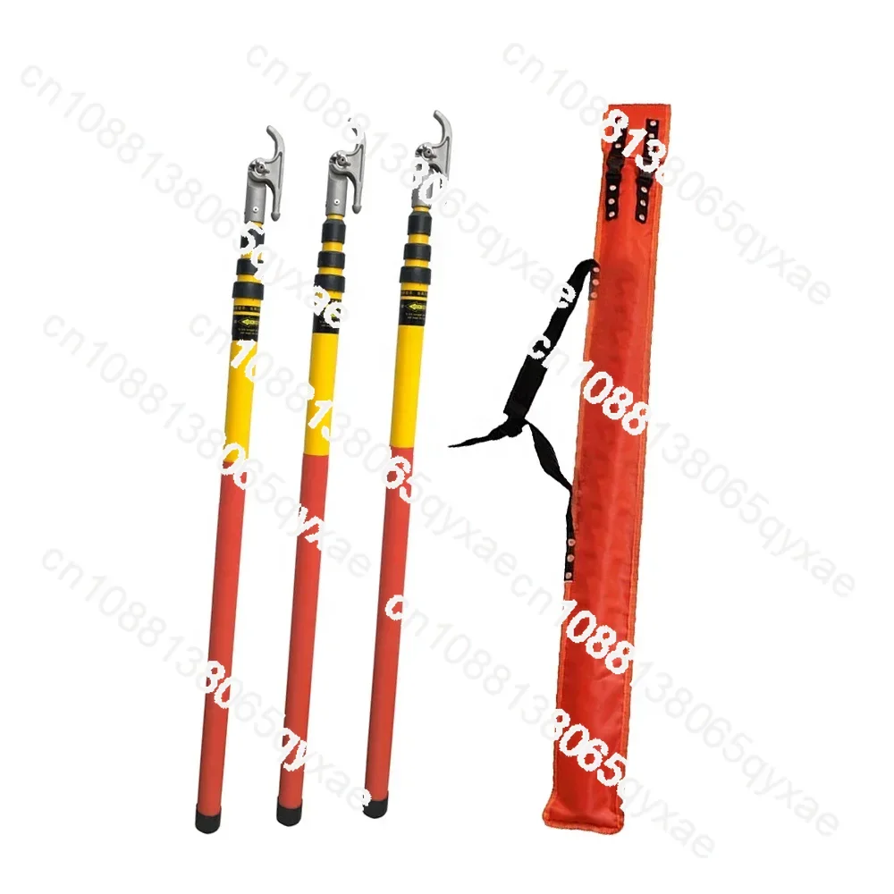 High Voltage Telescopic Fiberglass Electrical Operating Rod Stick 110kv