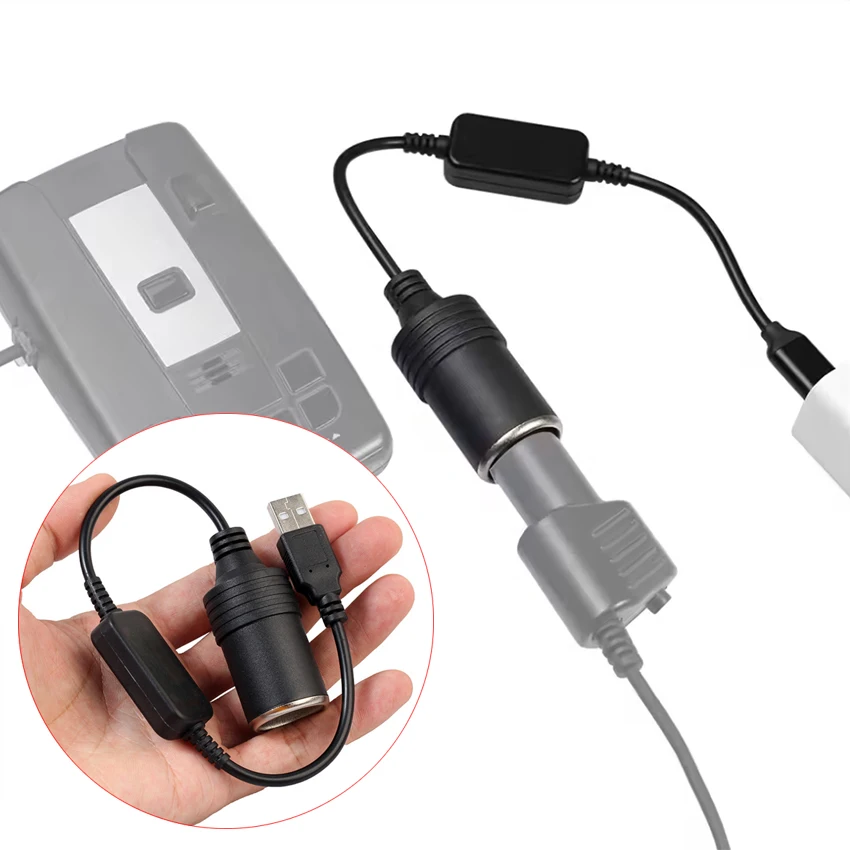 Type-C 5V to 12V Car Cigarette Lighter Female USB 5V to 12V Power Adapter Converter for Car Electronics Accessories