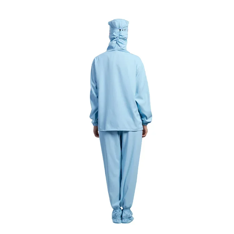 H-1112 통기성 땀 흡수 깨끗한 작업장 의류 통합 양말 바지가 있는 클린룸 후드 속옷