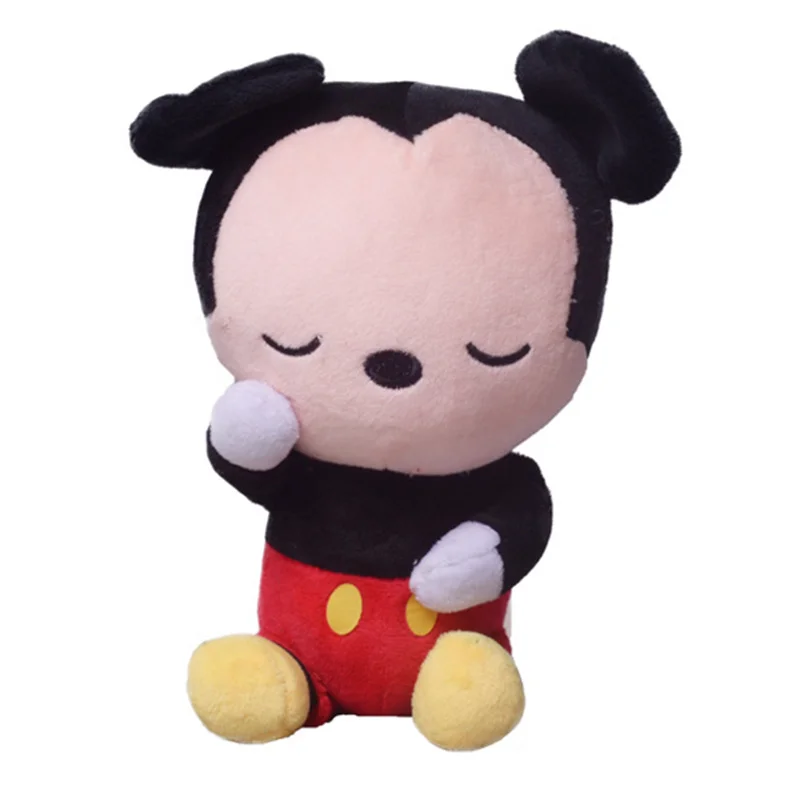 Disney Mickey Mouse Minnie peluche bambola figura carino Donald Duck Stitch Winnie Bear Sleeping Toys bambini compleanno regalo di natale