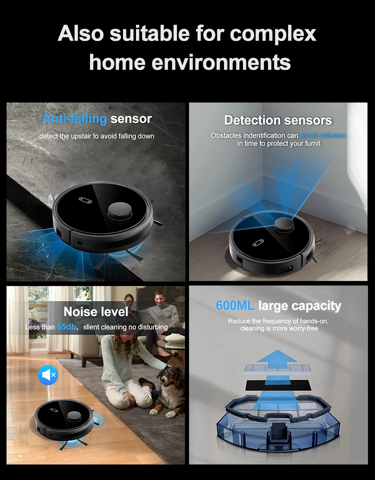 robot Tuya Vaccum automatic sweeping wet dry for home floor auto Robotic Vacuum Cleaner