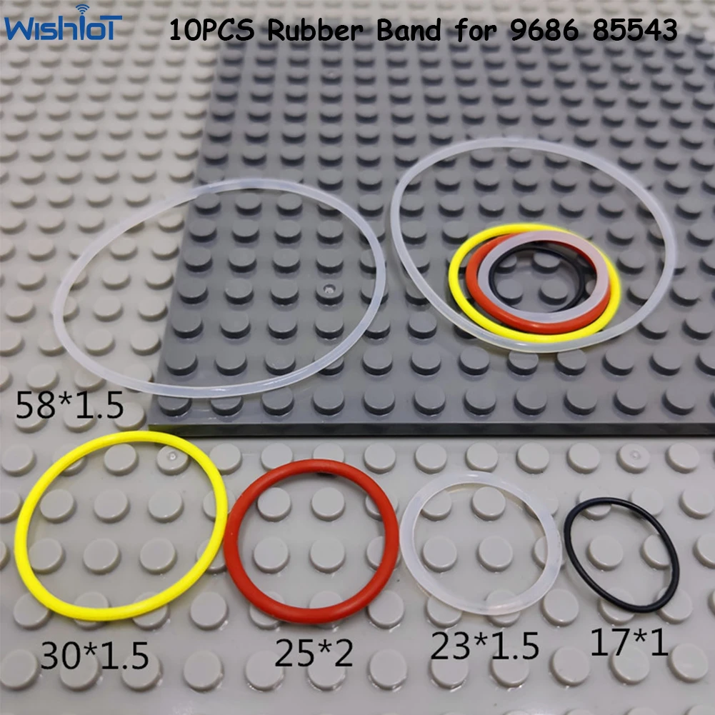 20PCS MOC Rubber Band Technical Building Blocks Brick for 9686 17*1 23*2 25*2 30*1.5 58*1.5mm Compatible 85543 85544 85545 85546