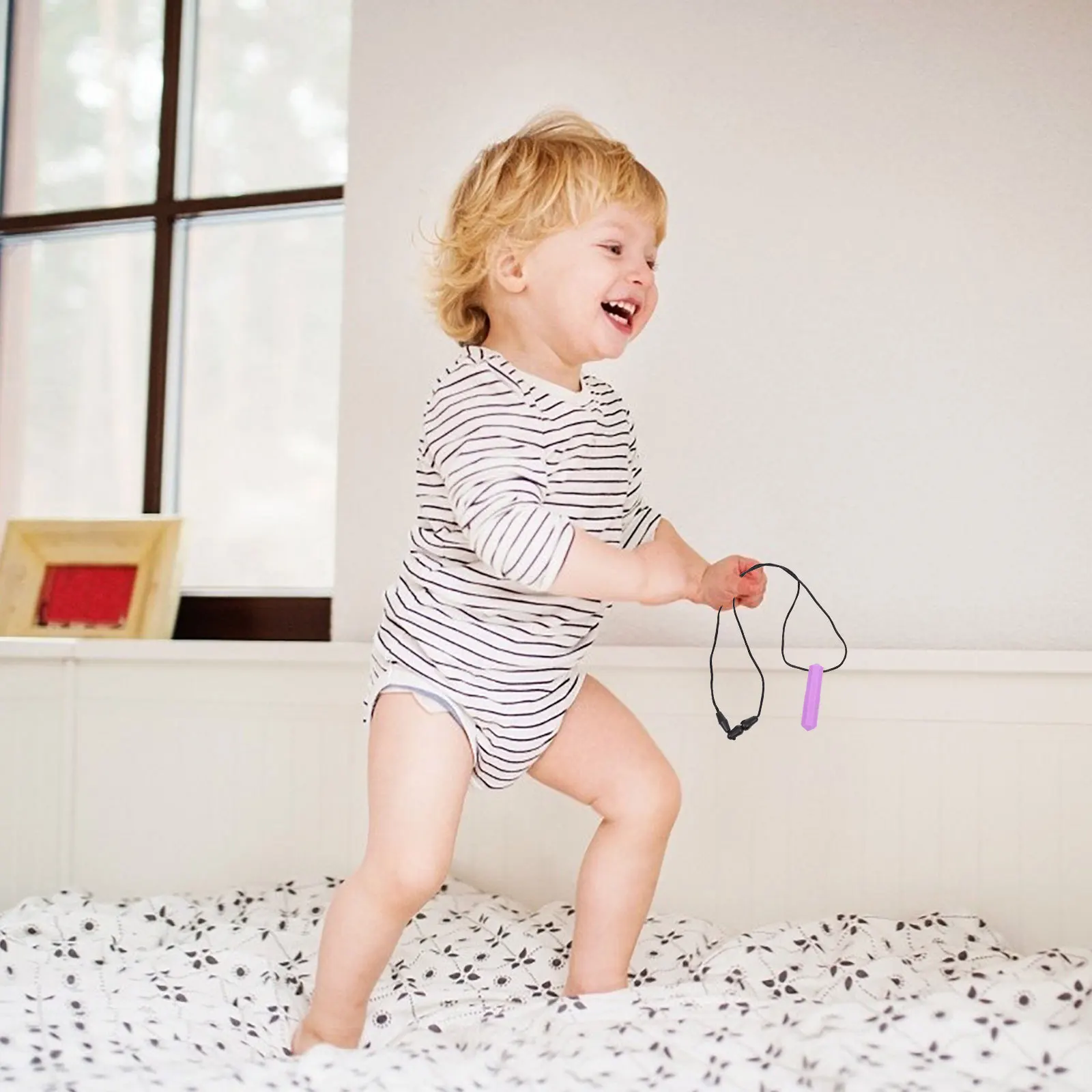 ยางกัดเด็กแบบสร้อยคอ 3 ชิ้น ทนทานต่อการกัด ทำจากซิลิโคน สำหรับเด็กที่กำลังฟันขึ้น ใช้พกพาสะดวก ช่วยในการพัฒนาการของช่องปาก