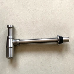 1PC SUS304 Stainless Steel Basin Drain Wall Mounted Water Pipe Deodorant Air Trap Washbasin Basin Sink Accessories Thread DN32