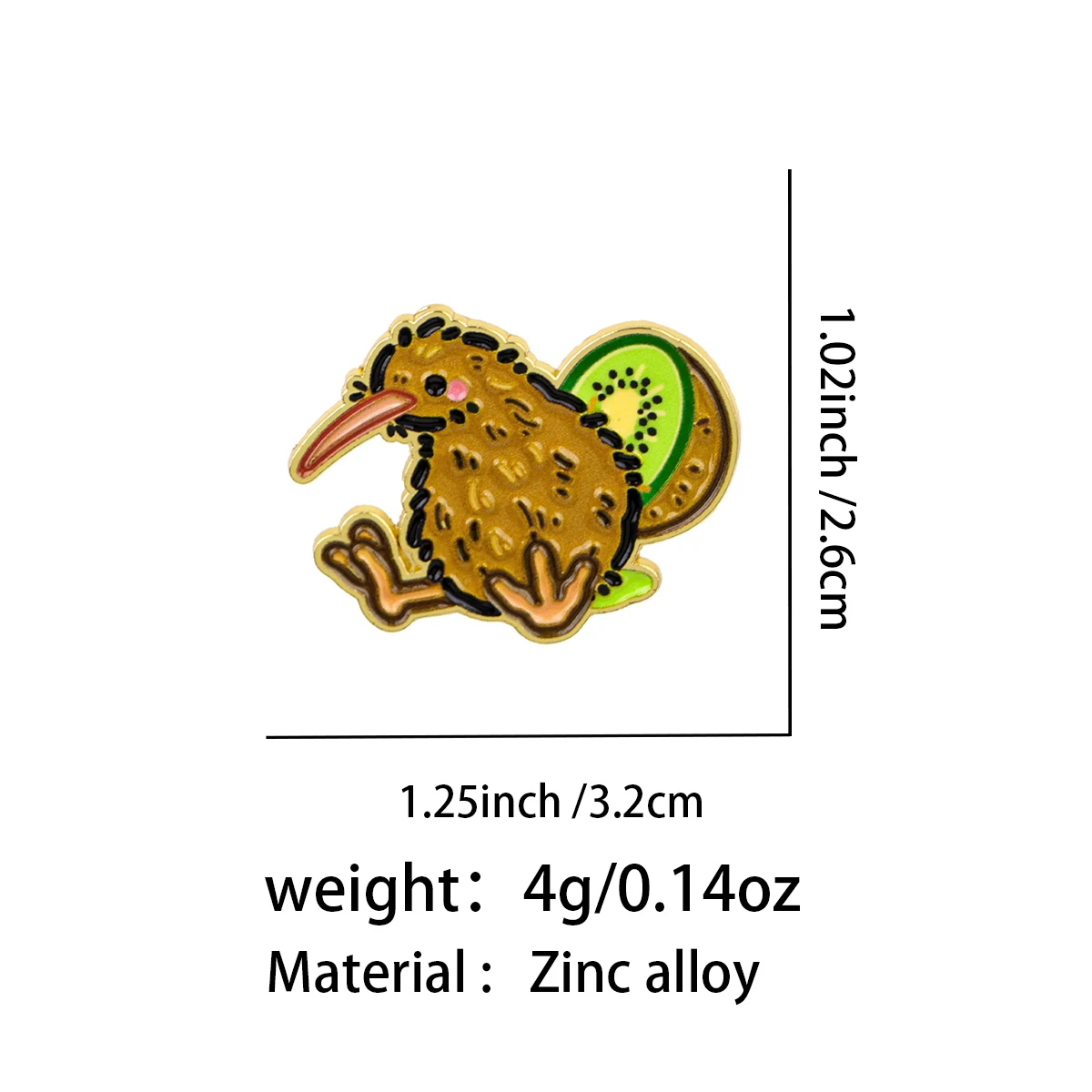 Lovely Kiwi Bird Enamel Pin Brown Fruit Brooches For Lapel Pins Badge on Backpack Clothing Accessories Fashion Jewelry Gifts