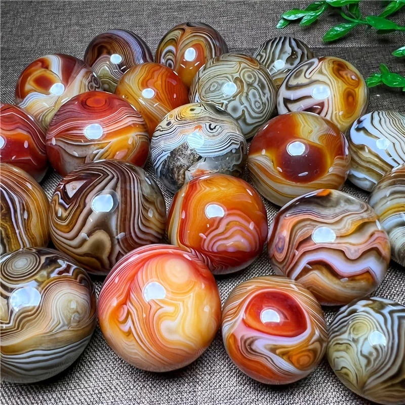 2.4-4cm Natural Crystal Threaded Agate Sphere, Exquisite and Beautiful Home Decoration Ornament, Agate, Crystal