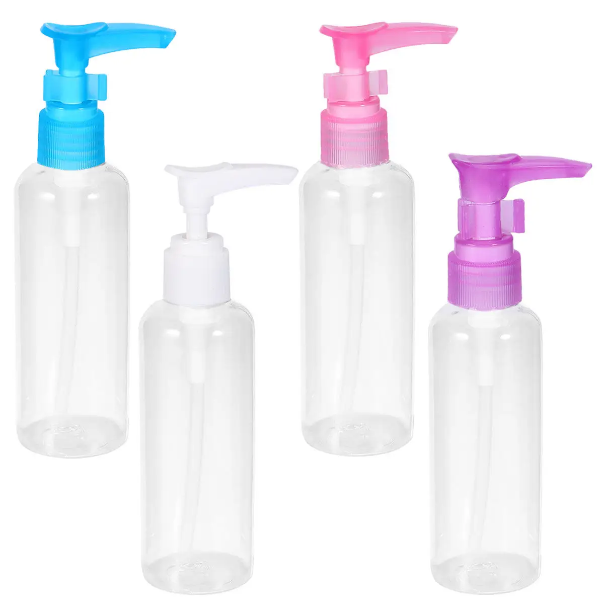 

4Pcs Lotion Bottle Creative Liquid Dispenser Press Pump Design for Home Office Refillable Pet Emulsion Storage Plastic Bottles