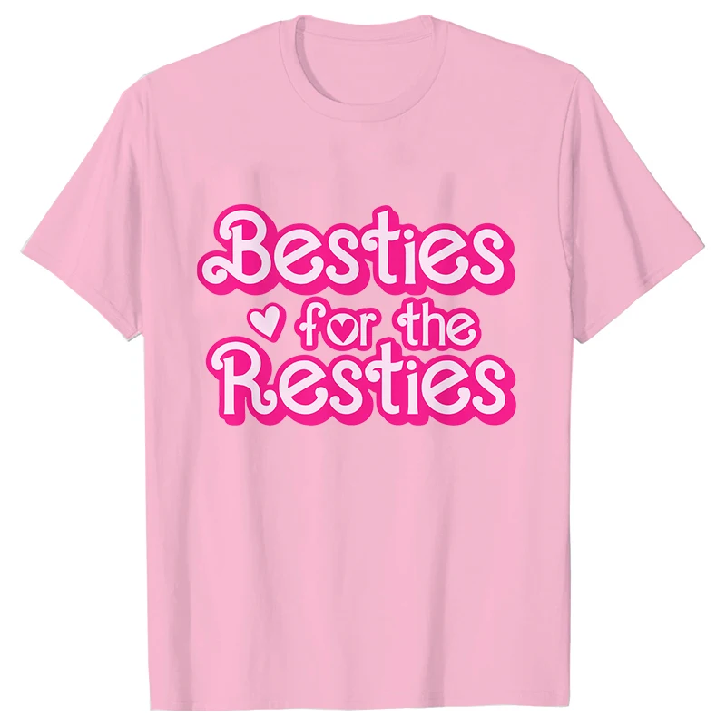 Besties for The Resties T-Shirts Summer Casual Round Neck Comfy Short Sleeve Shirt Best Friends Tees Fashion Trend T-shirts Tops image 5