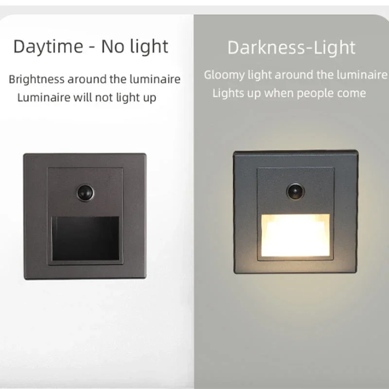 Recessed Led Wall Lamp Motion Sensor Stair Light Step Lamp Corridor Lighting Indoor Wall Lighting Staircase Bedroom Decoration