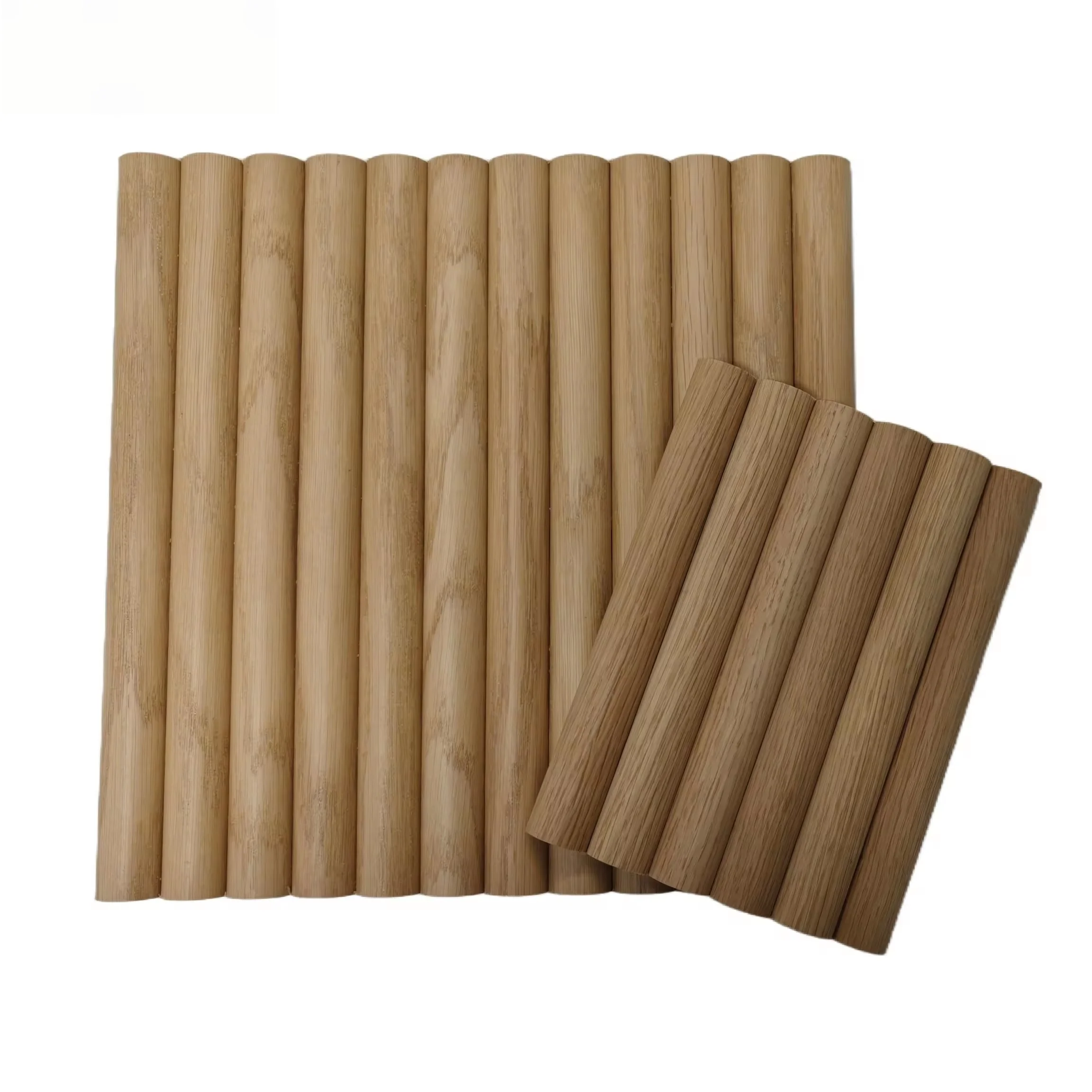 Best-Selling Half Round Wooden Slats Wall Decoration Stickers Commercial Grade Indoor Decoration Design Fluted Siding Cladding