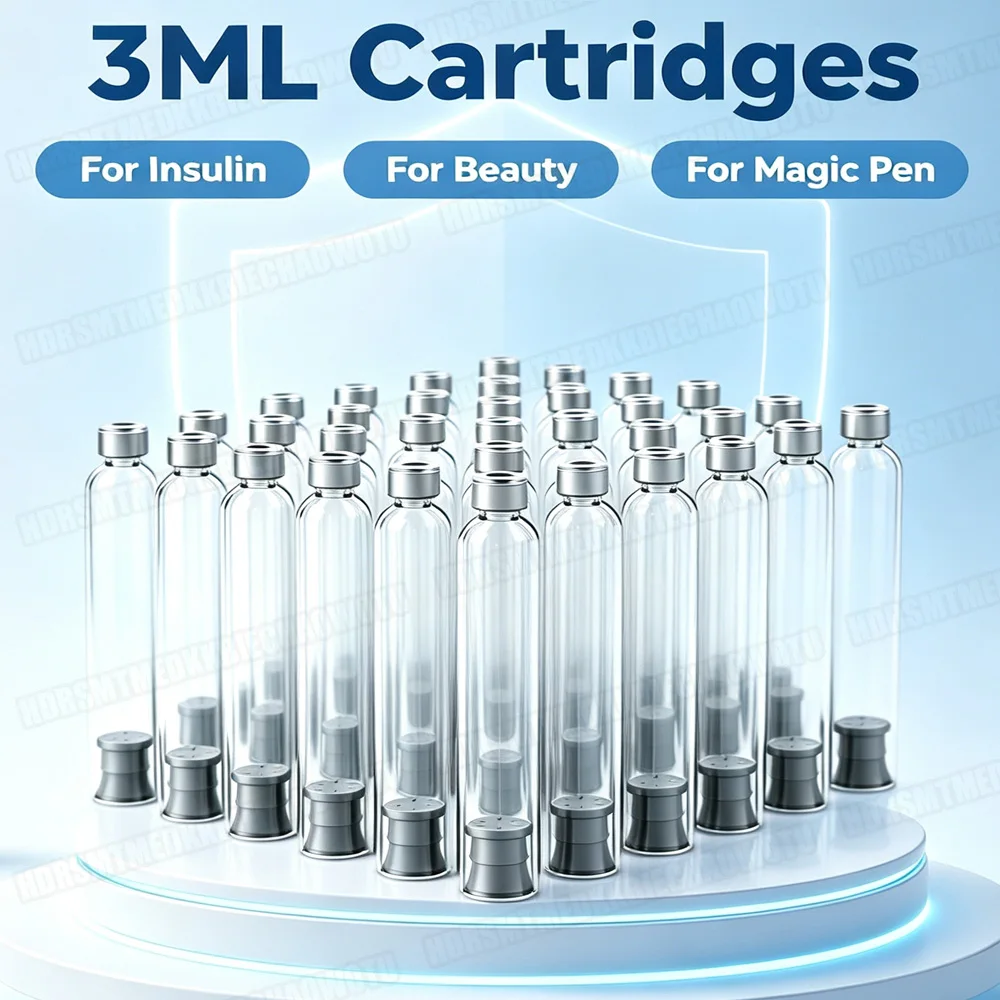10/30/50Pcs Sterile Insulin Pen Cartridges Cassette Bottle 3ml Disposable Peptide Insulin Injection Sleeve Independent Packaging