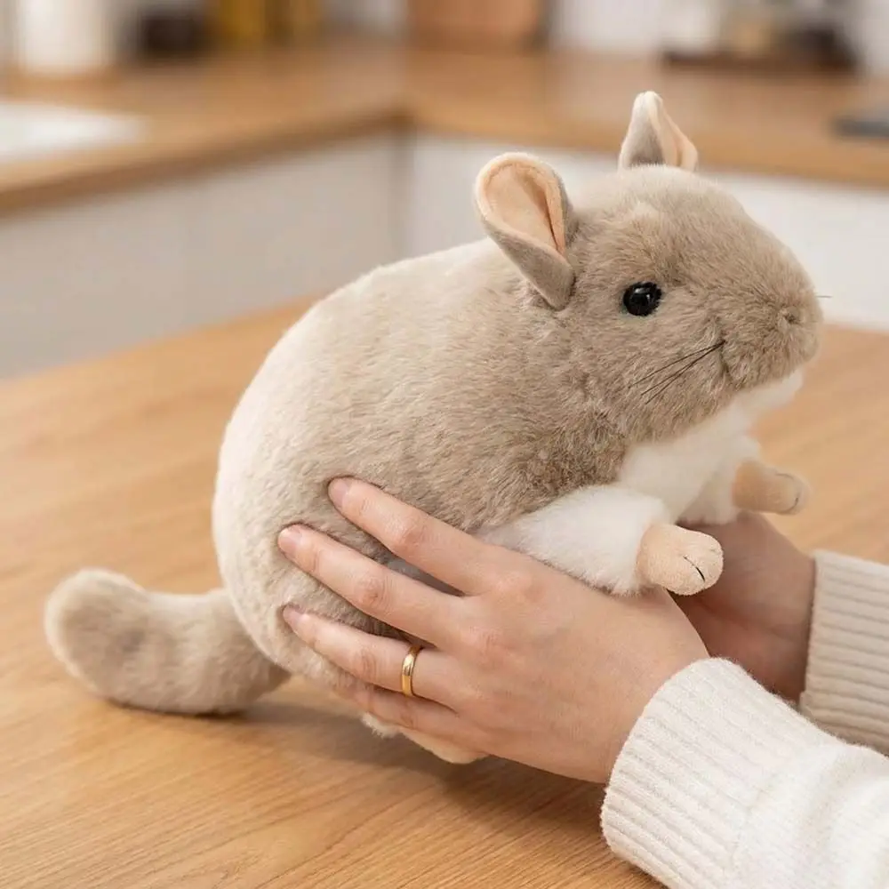 Nice Gift Lifelike Chinchilla High Quality Soft Hamster Grey Color Cozy Simulation Rat Gift Giving