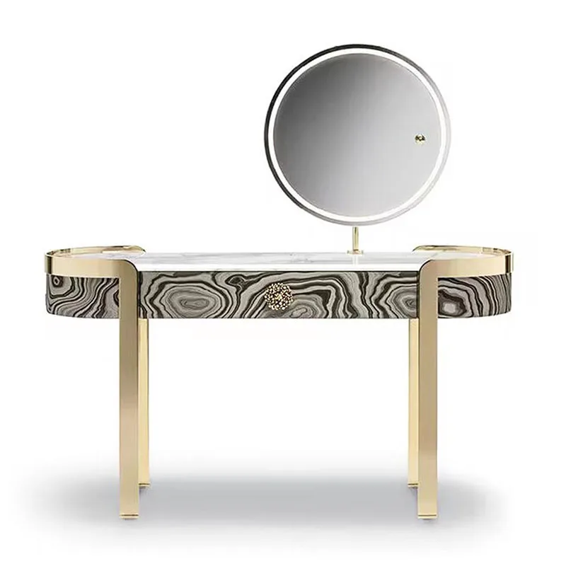 

Italian light luxury dressing table small apartment household bedroom marble dressing table modern simple dressing table