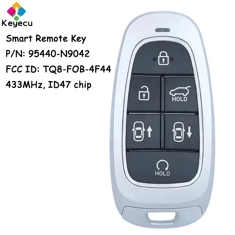 KEYECU Smart Remote Control Car Key With 6 Buttons 433MHz ID47 Chip for Hyundai Tucson 2022 2023 Fob 95440-N9042 TQ8-FOB-4F44