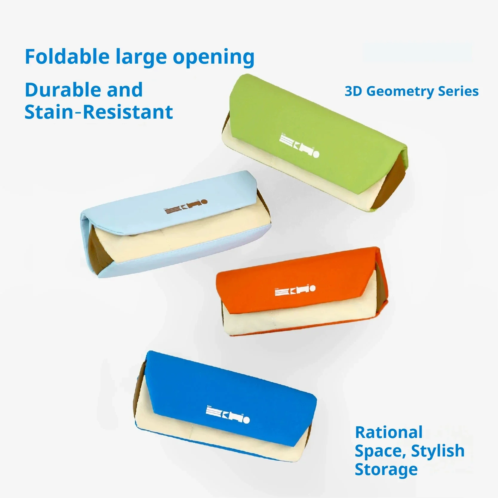 Magnetic Large Capacity Triangular Pencil Case,Standable Pen Pouch Color‑Block Design Stationery Bag for Student School Office