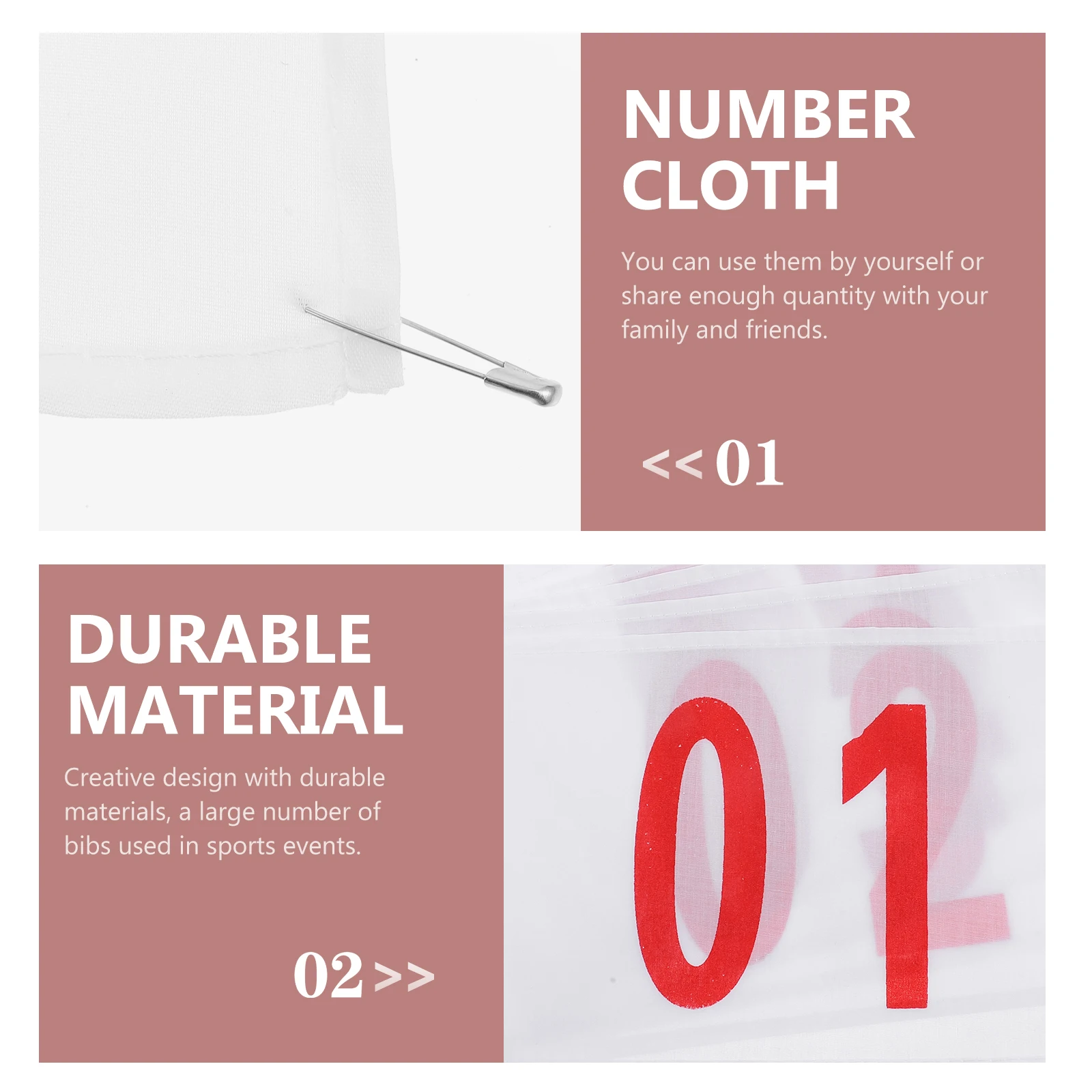 

1 Set Sports Premium Number For Competition Durable Running Race Bibs With Clips Weather Resistant Sports Event Supplies Bibs
