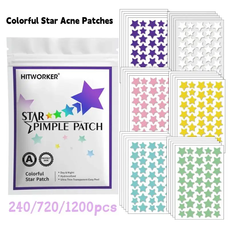 Acne Patches Water-based Gel Non Irritating Spot Treatment Stickers 72 Count for Daily All Skin Types Care