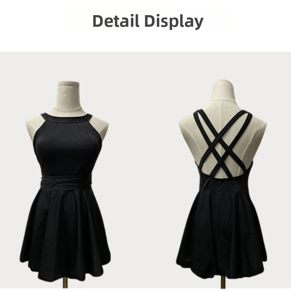 

Сексуальный облегающий купальник-юбка без спинки, плиссированный, для пляжа и термальных источников, без рукавов, с подкладкой