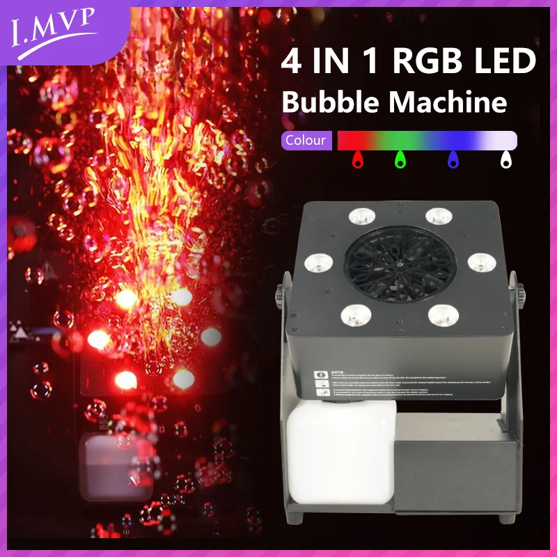Electric Stage Bubble Effect Machine DMX Remote Control 6x4W LED RGBW Bubble Machine for Wedding Party