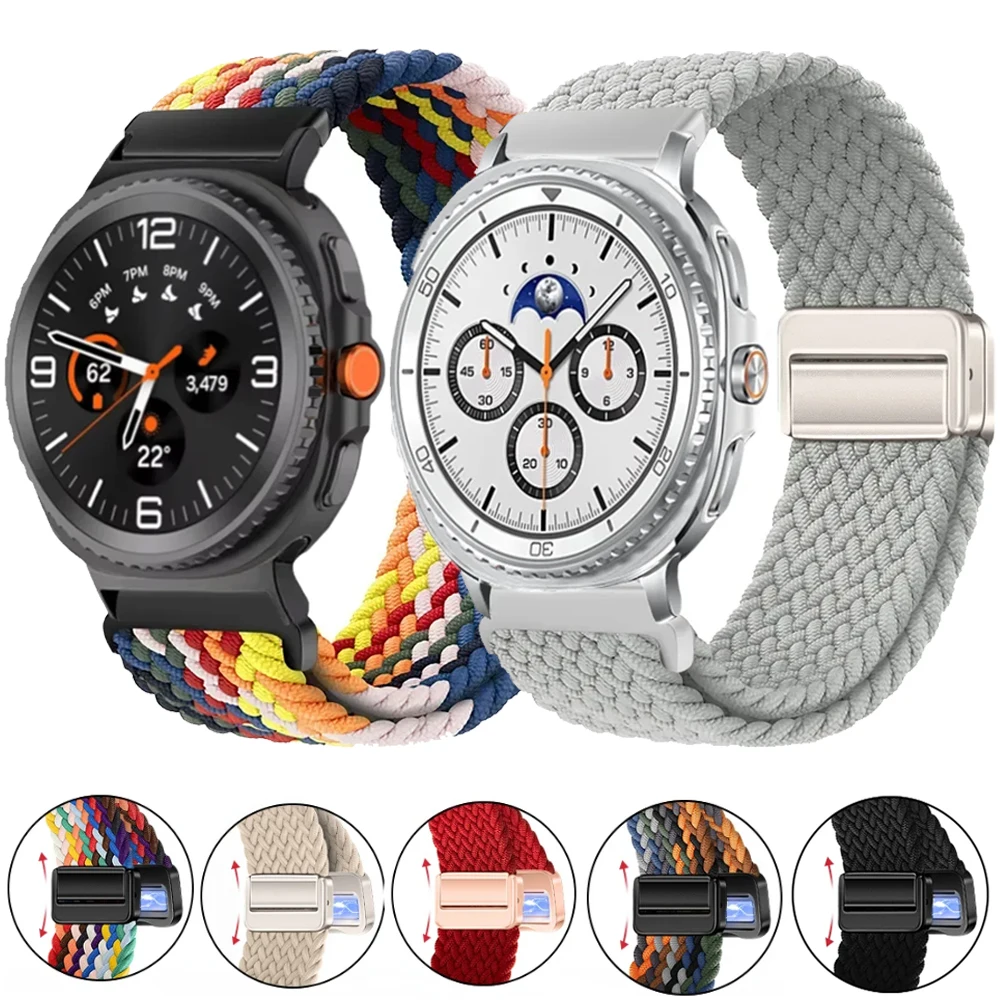 Nylon-Schlaufenband für Samsung Galaxy Watch 8 Classic 46 mm/Ultra 2025 47 mm Sportarmband Correa für Galaxy Watch 8 44 mm 40 mm Armband