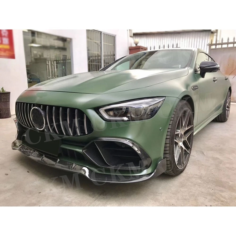 الجافة ألياف الكربون الجبهة حافة مصد السيارة المفسد لبنز ل AMG GT43 GT50 GT53 2019-2023 B نمط رئيس تمديد الذقن FRP الجسم أطقم