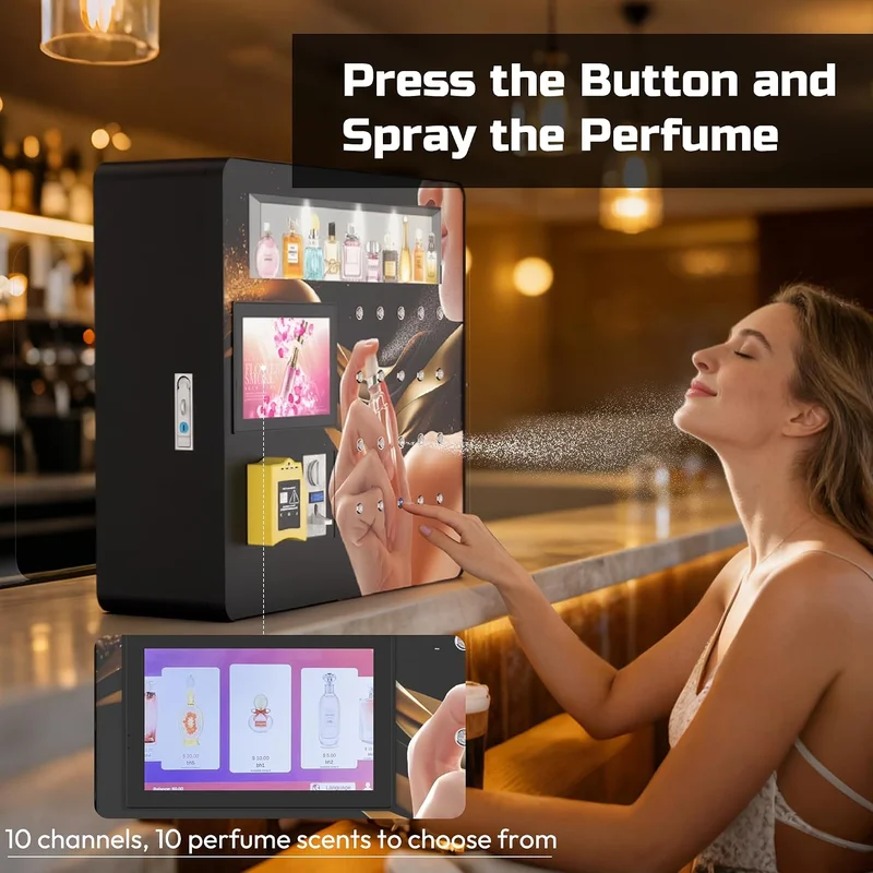 Perfume Vending Machine Floor‑standing Cabinet Embedded Network Module For Commercial Walkway Self‑service Fragrance Dispensing