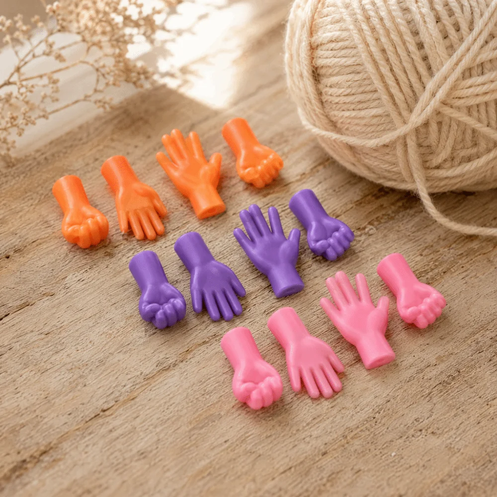 12pcs Hand Shape Design Needle Protector Caps Anti-Slip Prevent Dropping Knitting Pin Protectors Sweater Pin Caps