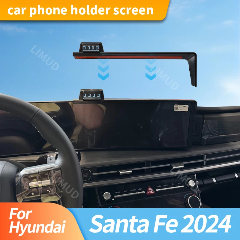 

For The Modern Santa Fe 2024 12.3-Inch Screen Navigation Bracket A Phone Holder Installed On The Car Screen Navigation Bracket