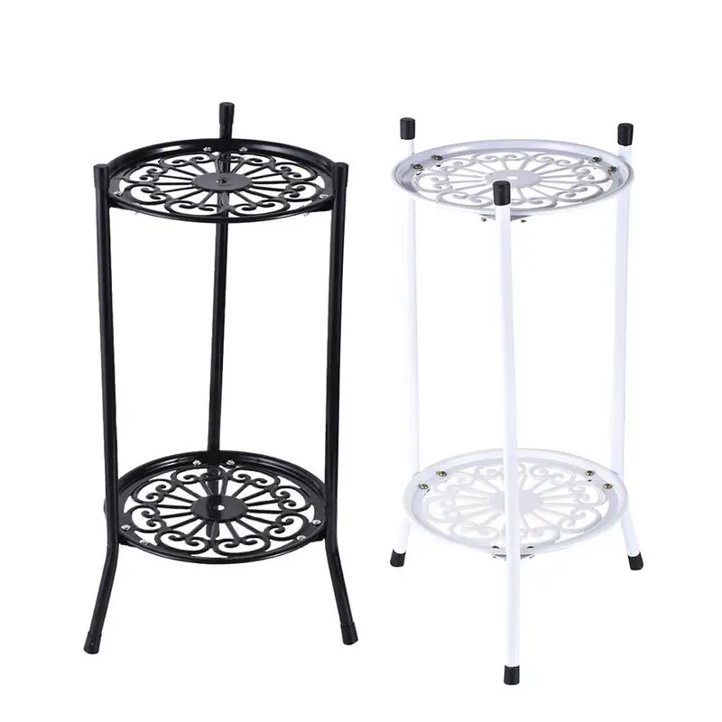 Multi-Tier Wrought Iron Stand European Simple Styles Wrought Iron Landing Flower Racks For Balcony Room Shelf Bedroom Holder