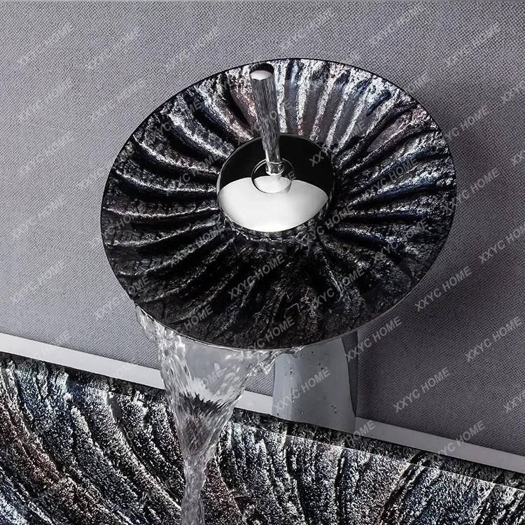 A Modern simple wash basin European art craft tempered glass table basin rectangular