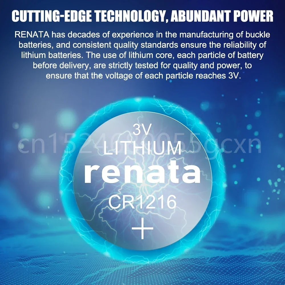 RENATA CR1216 CR 1216 DL1216 BR1216 3 فولت بطارية ليثيوم لعبة مفتاح السيارة التحكم عن بعد آلة حاسبة ساعة زر خلايا العملة