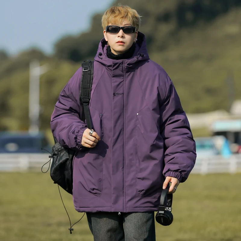 

Thick Warm Fashion Jacket Outdoor Men Autumn Winter Coat Outerwear Hooded New Long Sleeve Parkas Waterproof Windbreaker Cardigan