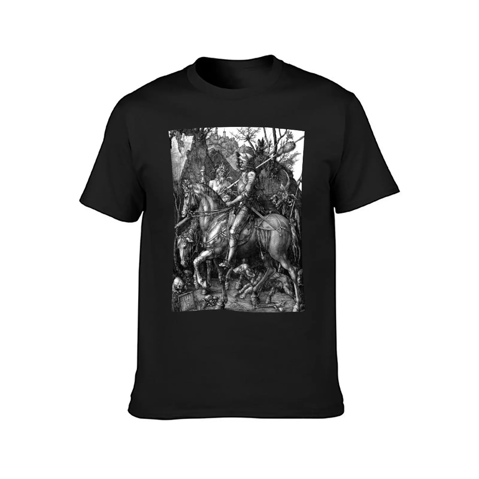 Knight, Death, and The Devil - Albrecht Durer T-Shirt plain customs Aesthetic clothing vintage clothes t shirt men