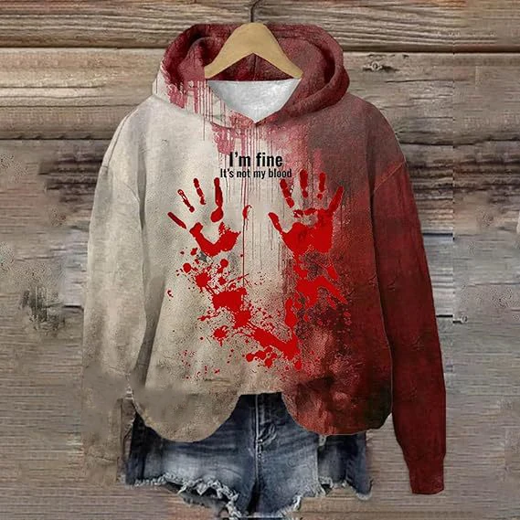 Nouveau Halloween sang 3D impression sweats à capuche femmes hommes décontracté sweats à capuche rue surdimensionné pulls à capuche hauts vêtements féminins