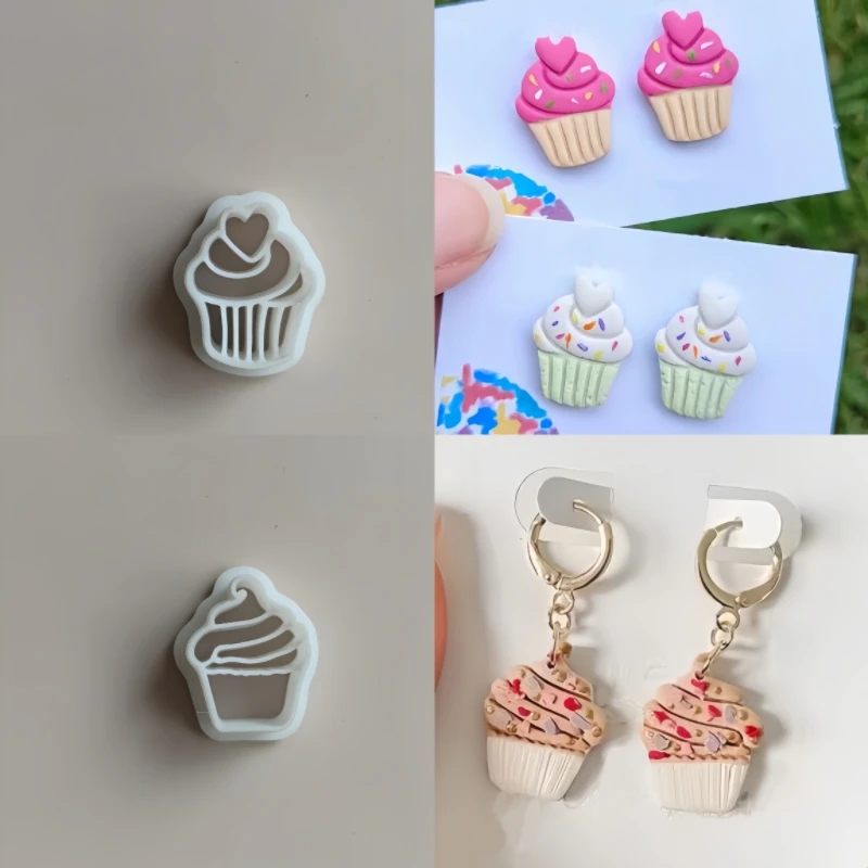 Lebensmittel Serie Cupcake/Kaffee/Eis/Tee geformt Mini Ton Formen Ton Schneiden Formen Werkzeuge für Ohrring Schmuck Dekoration Herstellung – Detail 5
