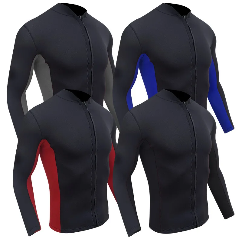

Men's 2mm Neoprene Swimming Top Warm Protection Wetsuit Jacket Cold Proof Swimsuit Coat for Snorkeling Surfing Boating Kayaking
