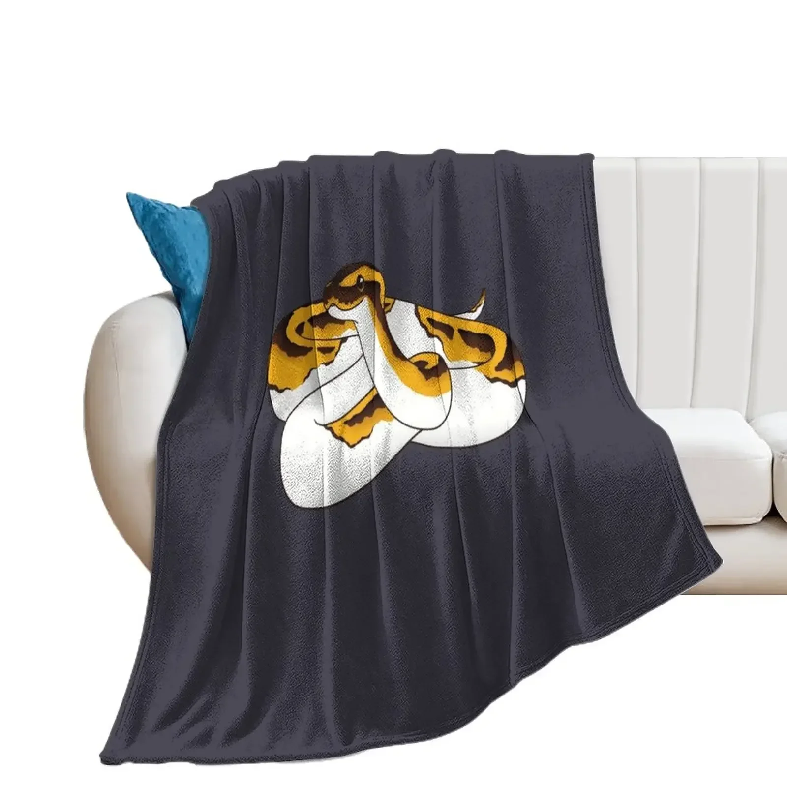 Piebald Ball Python Illustration Throw Blanket Tourist wednesday Decorative Beds Luxury Blankets