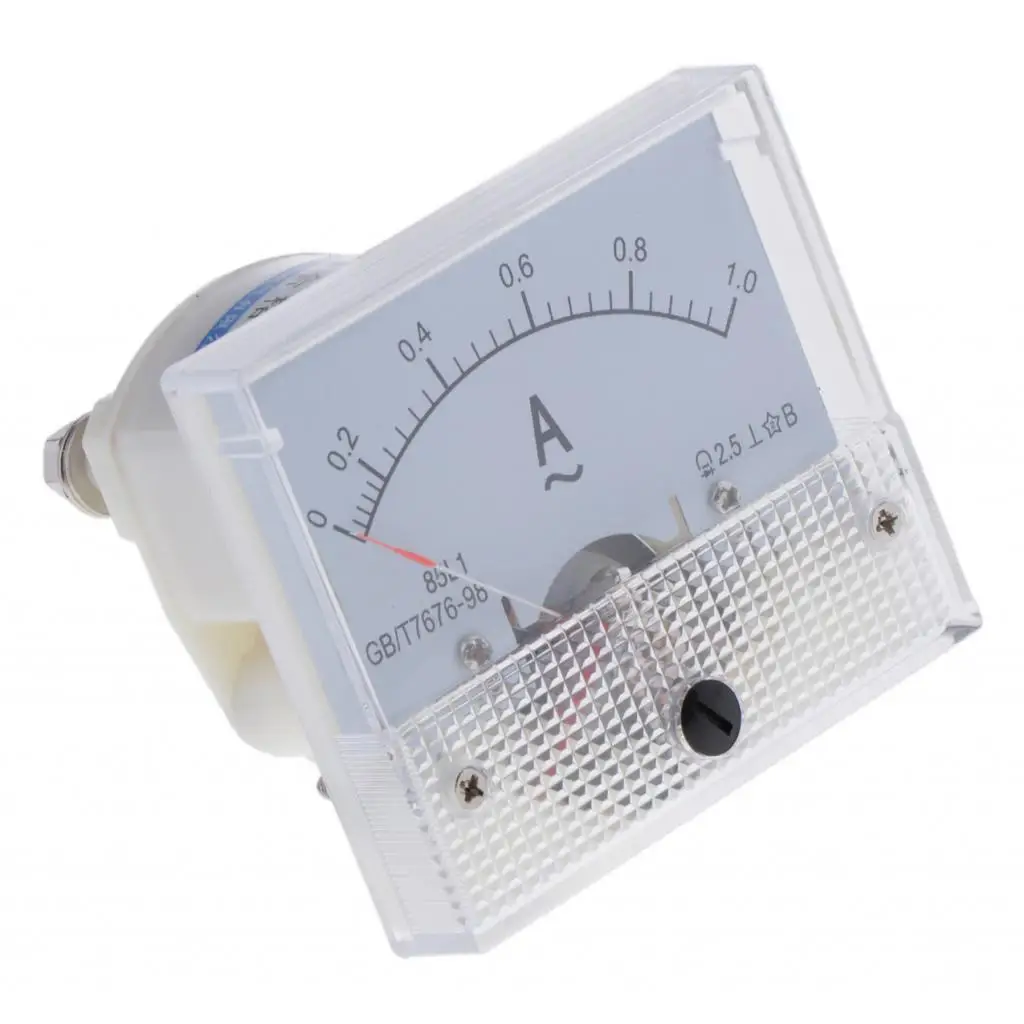 AC Current Meter Analog Panel Gauge White Plastic 85L1 Model for Distribution Control Cabinet
