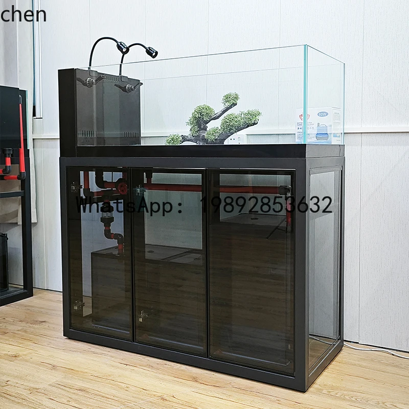 stream tank new living room fish tank ultra-white landscaping bottom filter fish tank