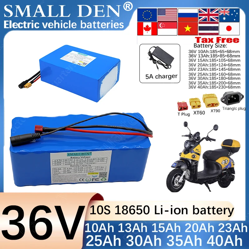 

New 36V 40Ah 35Ah 30Ah 25Ah 23Ah 20Ah 15Ah 13A 10A 18650 Lithium battery pack 1000W Suitable for various power tools +3A charger