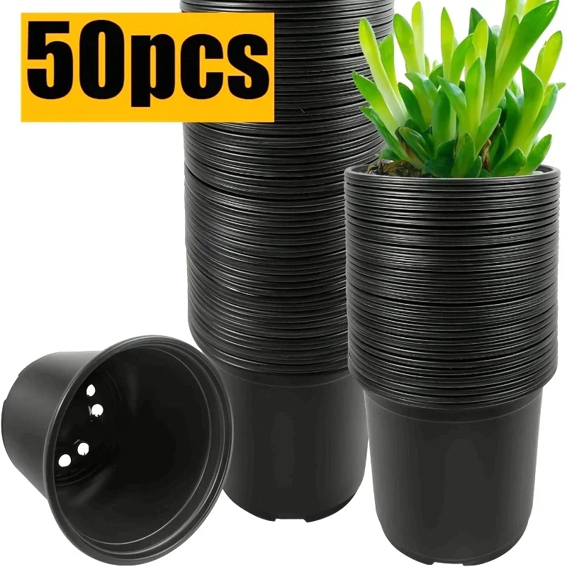 30/50pcs Black Seedling Pots Set Stylish Practical for Growing Various Plants Gardening Transplant Pots Eco-Friendly