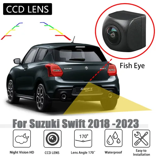 Cámara de visión trasera para Suzuki Swift 2018 a 2024 unidad OEM agregar CCD visión nocturna cámara de estacionamiento de respaldo de marcha atrás