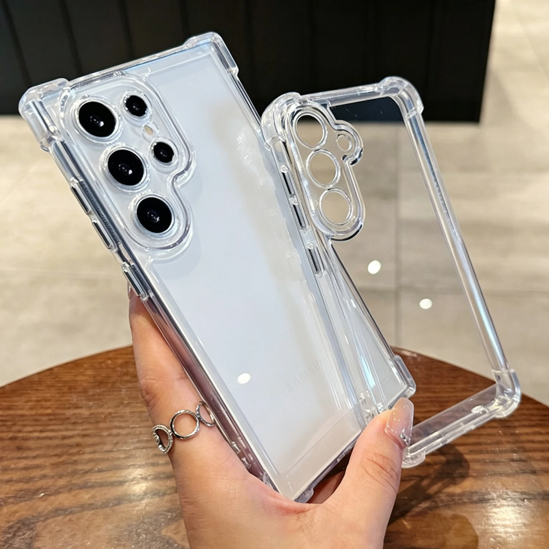 Transparent shockproof soft case for Samsung Galaxy S26 S25 S24 S23 S22 S21 Ultra Plus S25 Edge A34 A33 A54 A53 5G accessories