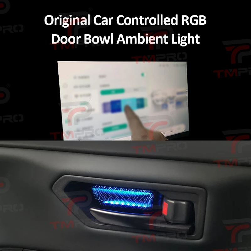 Interior colorful LED door handle lights for Toyota 2025-2026 RAV4/Wildlander, upgraded for car interior customization