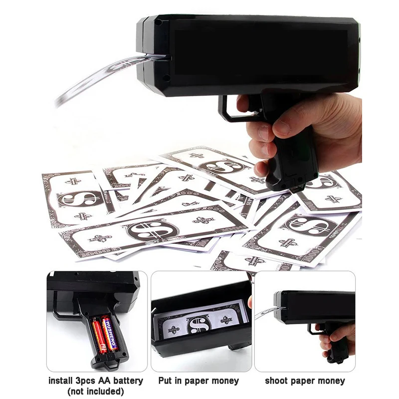 مطلق النار المحمول لحفلات الزفاف وأعياد الميلاد، لعبة تخفيف التوتر، أفلام البكالوريوس، مستلزمات الحفلات، مسدس رذاذ المال